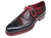 Paul Parkman Men's Triple Leather Sole Wingtip Brogues Navy & Red (ID#027-TRP-NVYBRD)