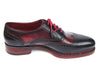 Paul Parkman Men's Triple Leather Sole Wingtip Brogues Navy & Red (ID#027-TRP-NVYBRD)
