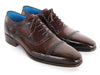 Paul Parkman Men's Captoe Oxfords Anthracite Brown Hand-Painted Leather (ID#024-ANTBRW)