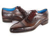 Paul Parkman Men's Captoe Oxfords Anthracite Brown Hand-Painted Leather (ID#024-ANTBRW)