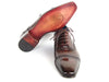 Paul Parkman Men's Captoe Oxfords Anthracite Brown Hand-Painted Leather (ID#024-ANTBRW)