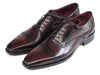 Paul Parkman Men's Captoe Oxfords Bordeaux & Brown Hand-Painted (ID#024-BRWBRD)