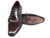 Paul Parkman Men's Captoe Oxfords Bordeaux & Brown Hand-Painted (ID#024-BRWBRD)