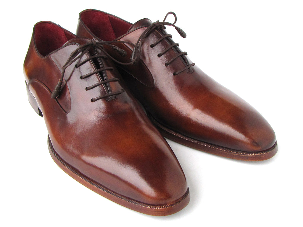 Paul Parkman Plain Toe Brown Calfskin Oxfords (ID#019-BRW)
