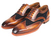 Paul Parkman Brown Leather & Navy Suede Oxfords (ID#228NV65)