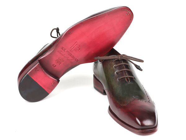 Paul Parkman Bordeaux & Green Wingtip Oxfords (ID#097YL63