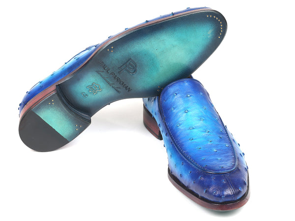 Paul Parkman Genuine Ostrich Loafers Ocean Blue (ID#73954  display picture 1