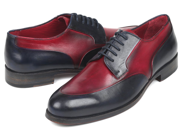 Paul Parkman Men's Bordeaux & Navy Derby Shoes (ID#993-BDNV