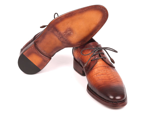 Paul Parkman Goodyear Welted Green Genuine Ostrich Derby Shoes (ID#31VL74) EU 46 - US 12 / 12.5