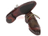 Paul Parkman Ostrich Skin Wingtip Derby Shoes Brown & Green (ID#844H389)