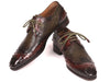Paul Parkman Ostrich Skin Wingtip Derby Shoes Brown & Green (ID#844H389)