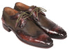 Paul Parkman Ostrich Skin Wingtip Derby Shoes Brown & Green (ID#844H389)