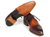 Paul Parkman Norwegian Welted Cap Toe Derby Shoes Bordeaux & Brown (ID#8508-BRW)