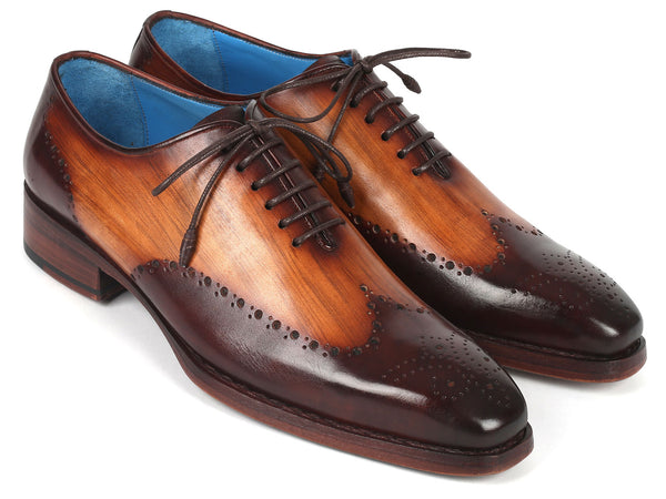 Paul Parkman Goodyear Welted Men's Two Tone Brown Oxford Shoes (ID#081-K33) EU 46 - US 12 / 12.5 Paul Parkman Goodyear Welted Men's Two Tone Brown Oxford Shoes (ID#081-K33) EU 46 - US 12 / 12.5