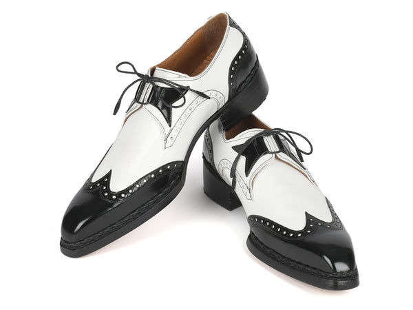 Paul Parkman Norwegian Welted Wingtip Men's Dress Shoes Black & White (ID#8505-BNW) EU 40 - US 7.5 Paul Parkman Norwegian Welted Wingtip Men's Dress Shoes Black & White (ID#8505-BNW) EU 40 - US 7.5