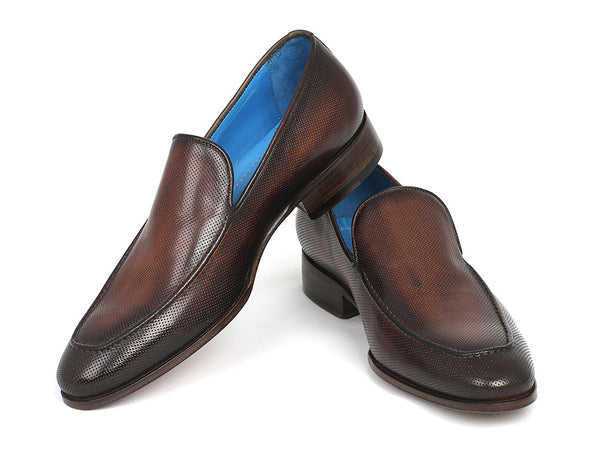 Paul Parkman Perforated Leather Loafers Brown (ID#874-BRW  display picture 1