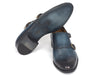 Paul Parkman Navy Double Monkstrap Shoes (ID#HT54-NAVY)