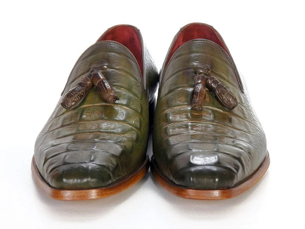 Paul Parkman Brown Crocodile Embossed Calfskin Loafers (ID#5576