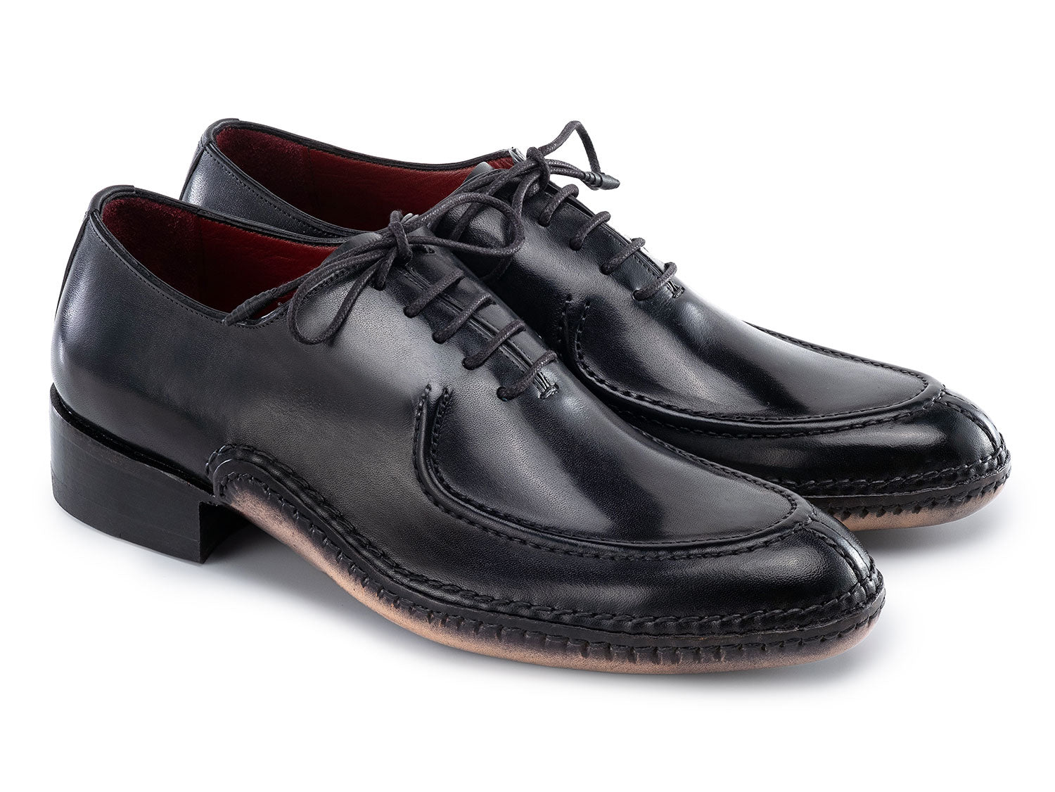 Paul Parkman Opanka Stitched Men's Split-Toe Black Leather Oxford Shoe – PAUL PARKMAN® Handmade Shoes Paul Parkman Opanka Stitched Men's Split-Toe Black Leather Oxford Shoe – PAUL PARKMAN® Handmade Shoes
