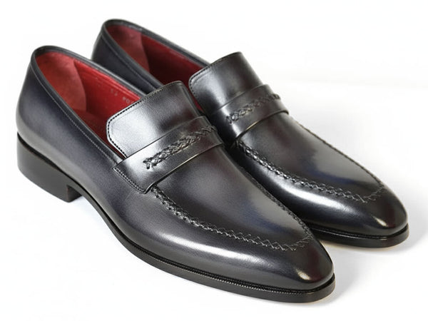 Paul Parkman Gray & Black Men's Loafers (ID#068-GRAY)