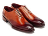Paul Parkman Goodyear Welted Wingtip Oxfords Bordeaux & Camel (ID#081-RDT)