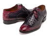Paul Parkman Men's Black & Purple Crocodile Textured Leather Derby Shoes (ID#1438BPR)
