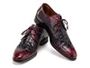 Paul Parkman Men's Black & Purple Crocodile Textured Leather Derby Shoes (ID#1438BPR)