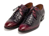 Paul Parkman Men's Black & Purple Crocodile Textured Leather Derby Shoes (ID#1438BPR)