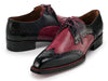 Paul Parkman Men's Hand-Welted Black & Red Leather Wingtip Derby Shoes (ID#170KRBRD)