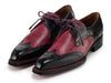 Paul Parkman Men's Hand-Welted Black & Red Leather Wingtip Derby Shoes (ID#170KRBRD)