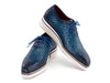 Paul Parkman Men's Blue Woven Leather Smart Casual Shoes (ID#182-WVN-BLU)