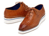 Paul Parkman Men's Woven Leather Smart Casual Shoes Camel Brown (ID#182-WVN-CML)