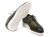 Paul Parkman Men's Green Woven Leather Smart Casual Shoes (ID#182-WVN-GRN)