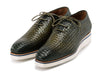 Paul Parkman Men's Green Woven Leather Smart Casual Shoes (ID#182-WVN-GRN)