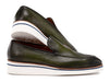 Paul Parkman Men's Smart Casual Perforated Leather Loafers Green (ID#186-PR-GRN)