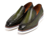 Paul Parkman Men's Smart Casual Perforated Leather Loafers Green (ID#186-PR-GRN)