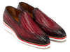 Paul Parkman Men's Smart Casual Bordeaux Woven Leather Loafers (ID#186-WN-BRD)