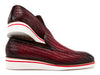 Paul Parkman Men's Smart Casual Bordeaux Woven Leather Loafers (ID#186-WN-BRD)
