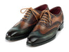 Paul Parkman Wingtip Oxfords Green Hand-painted Calfskin (ID#228-GRN)