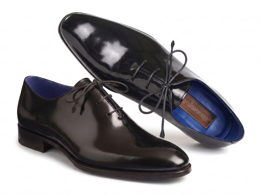 Paul Parkman Men's Black Polished Leather Oxford Shoes (ID#22BLK55)