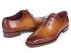 Paul Parkman Men's Goodyear Welted Three Eyelet Wholecut Oxfords Tan Burnished (ID#22TAN87)