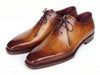 Paul Parkman Men's Goodyear Welted Three Eyelet Wholecut Oxfords Tan Burnished (ID#22TAN87)