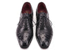 Paul Parkman Men's Genuine Ostrich Captoe Oxfords Black (ID#24XS-BLK)