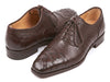 Paul Parkman Men's Brown Genuine Ostrich Skin Cap Toe Oxford Shoes (ID#24XS-BRW)