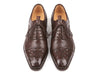 Paul Parkman Men's Brown Genuine Ostrich Skin Cap Toe Oxford Shoes (ID#24XS-BRW)