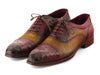 Paul Parkman Men's Genuine Ostrich Captoe Oxfords Green & Burgundy (ID#24XS11)