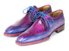 Paul Parkman Men's Hand-Welted Blue & Purple Leather Derby Shoes (ID#326G19)