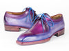 Paul Parkman Men's Hand-Welted Blue & Purple Leather Derby Shoes (ID#326G19)