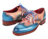 Paul Parkman Blue & Pink Wingtip Oxfords Goodyear Welted (ID#027-BLUPNK)