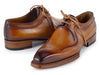 Paul Parkman Men's Hand-Welted Camel Brown Leather Derby Shoes (ID#326B12)